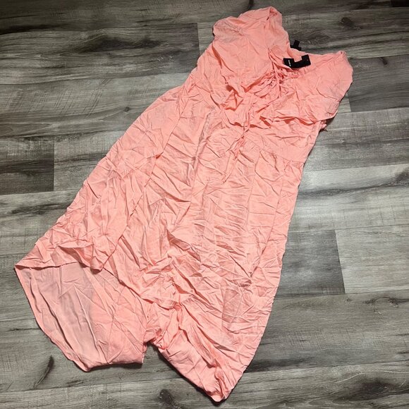 Torrid Sleeveless Front Ruffle Midi Length Dress Pink NWT Women’s Size 14 - Picture 1 of 8